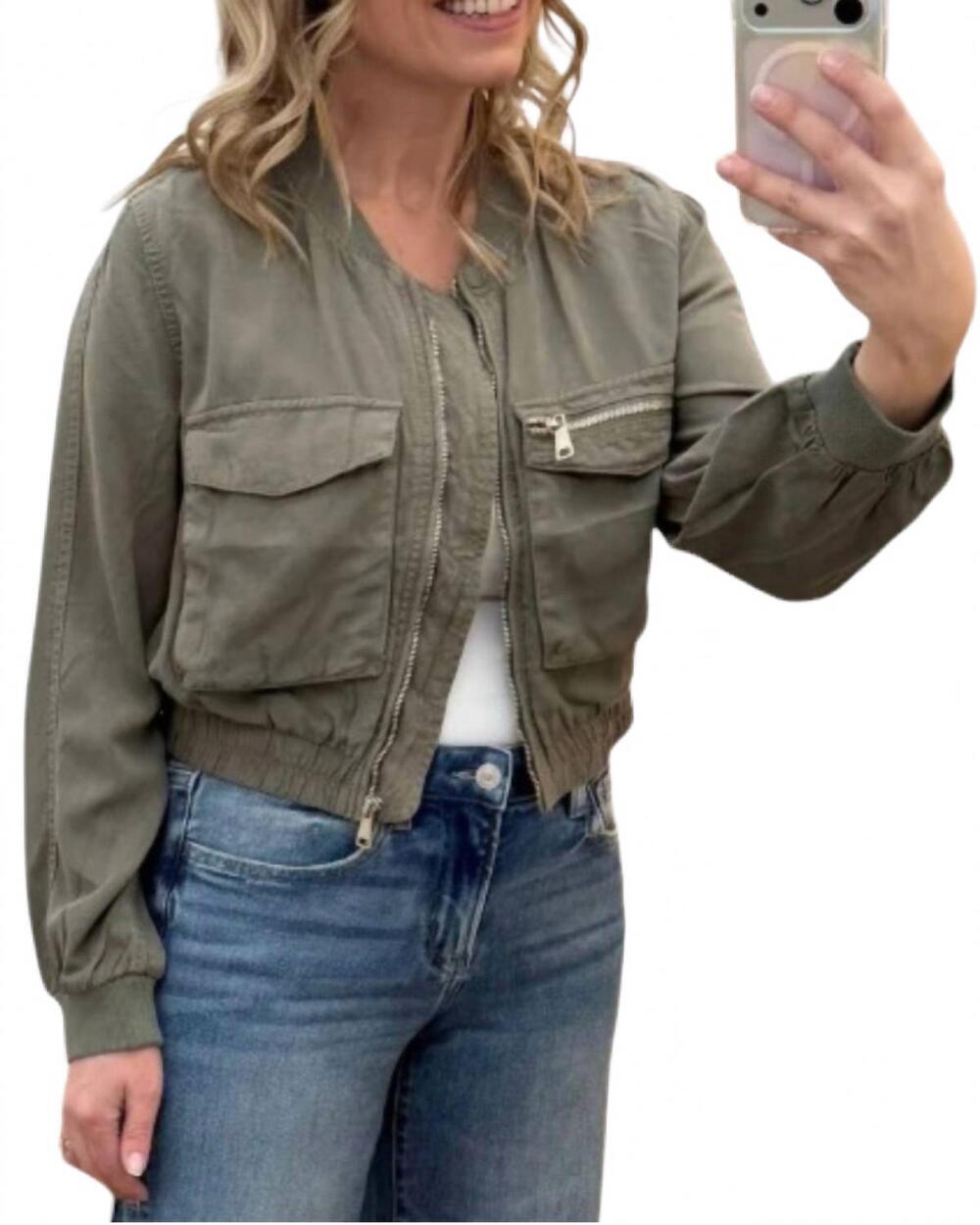 NEW RISEN lightweight bomber jacket - plus in olive